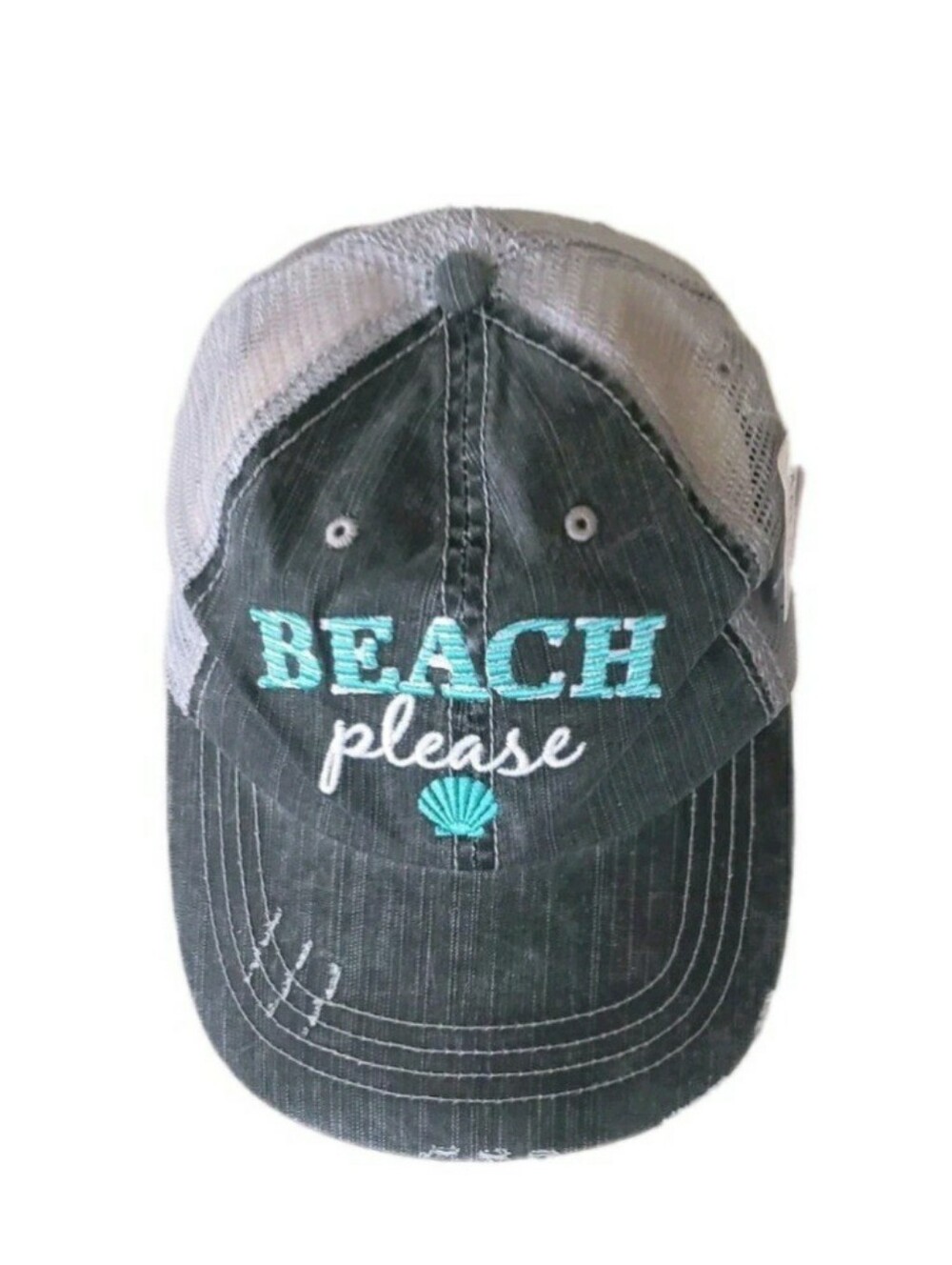 Ag Adriano Goldschmied  'Beach Please' Mesh-Back Cap in Black and Teal. New.